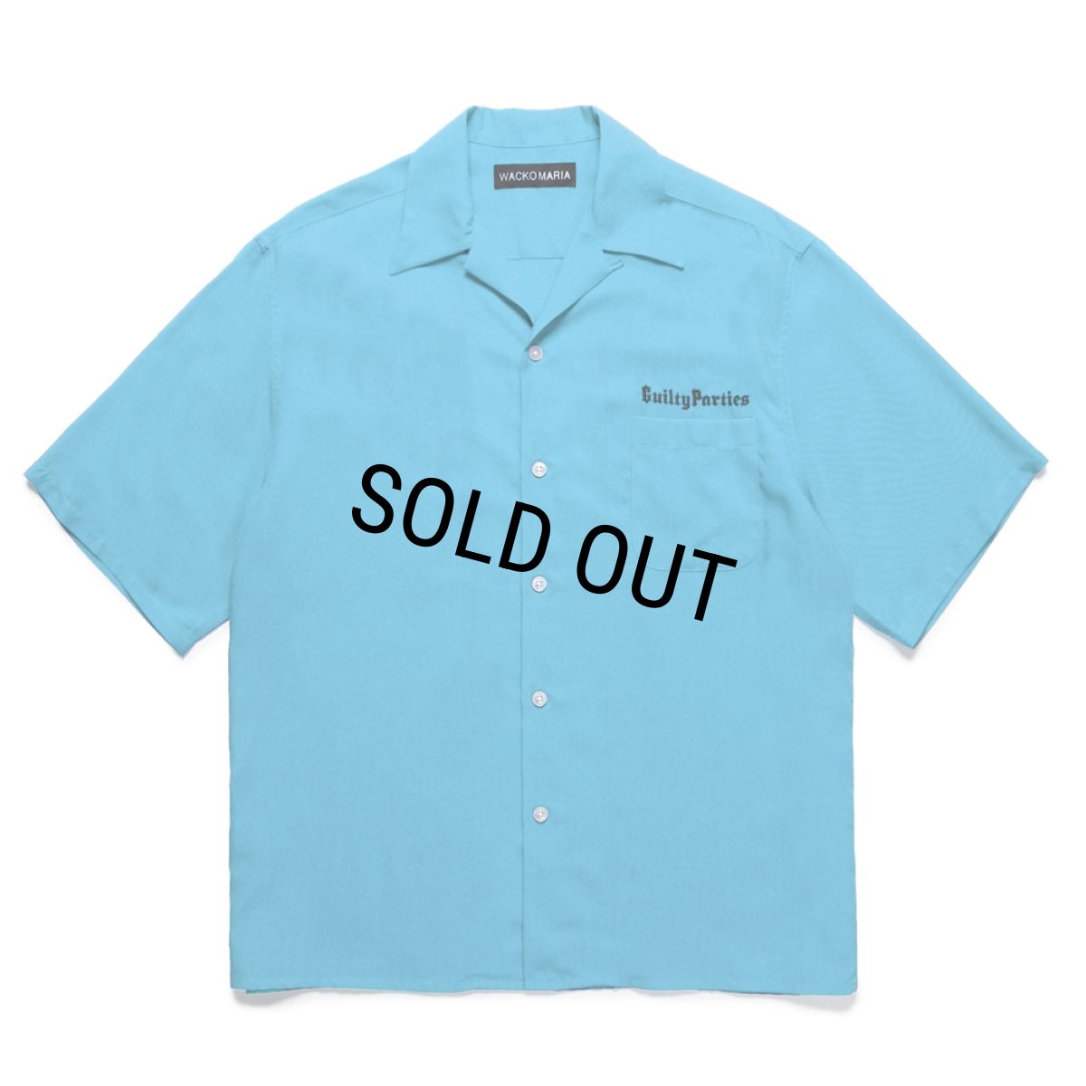 画像1: WACKO MARIA/50'S OPEN COLLAR SHIRT（BLUE）［50'Sオープンカラーシャツ-25春夏］ (1)