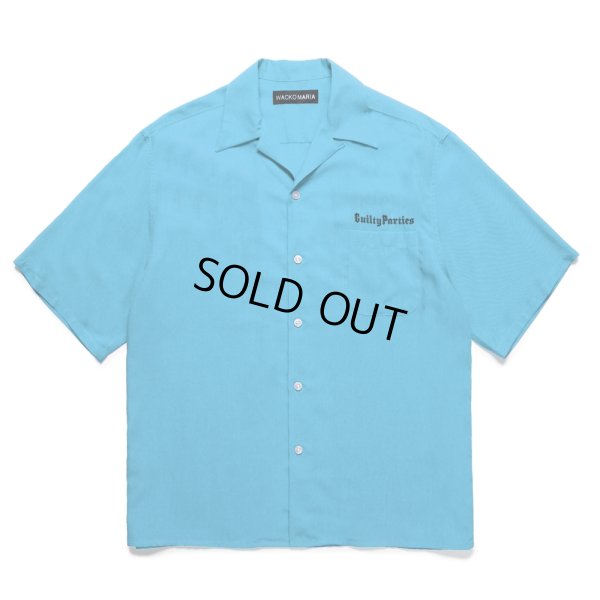 画像1: WACKO MARIA/50'S OPEN COLLAR SHIRT（BLUE）［50'Sオープンカラーシャツ-25春夏］