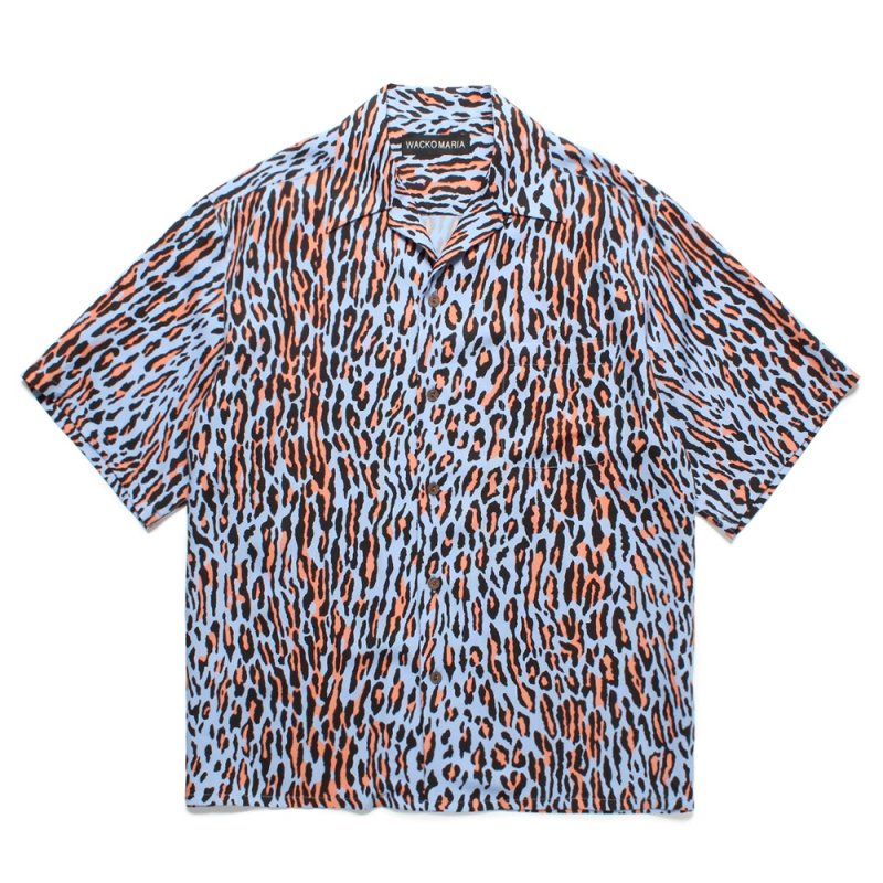 画像1: WACKO MARIA/LEOPARD HAWAIIAN SHIRT（BLUE）［レオパードハワイアンシャツ-25春夏］