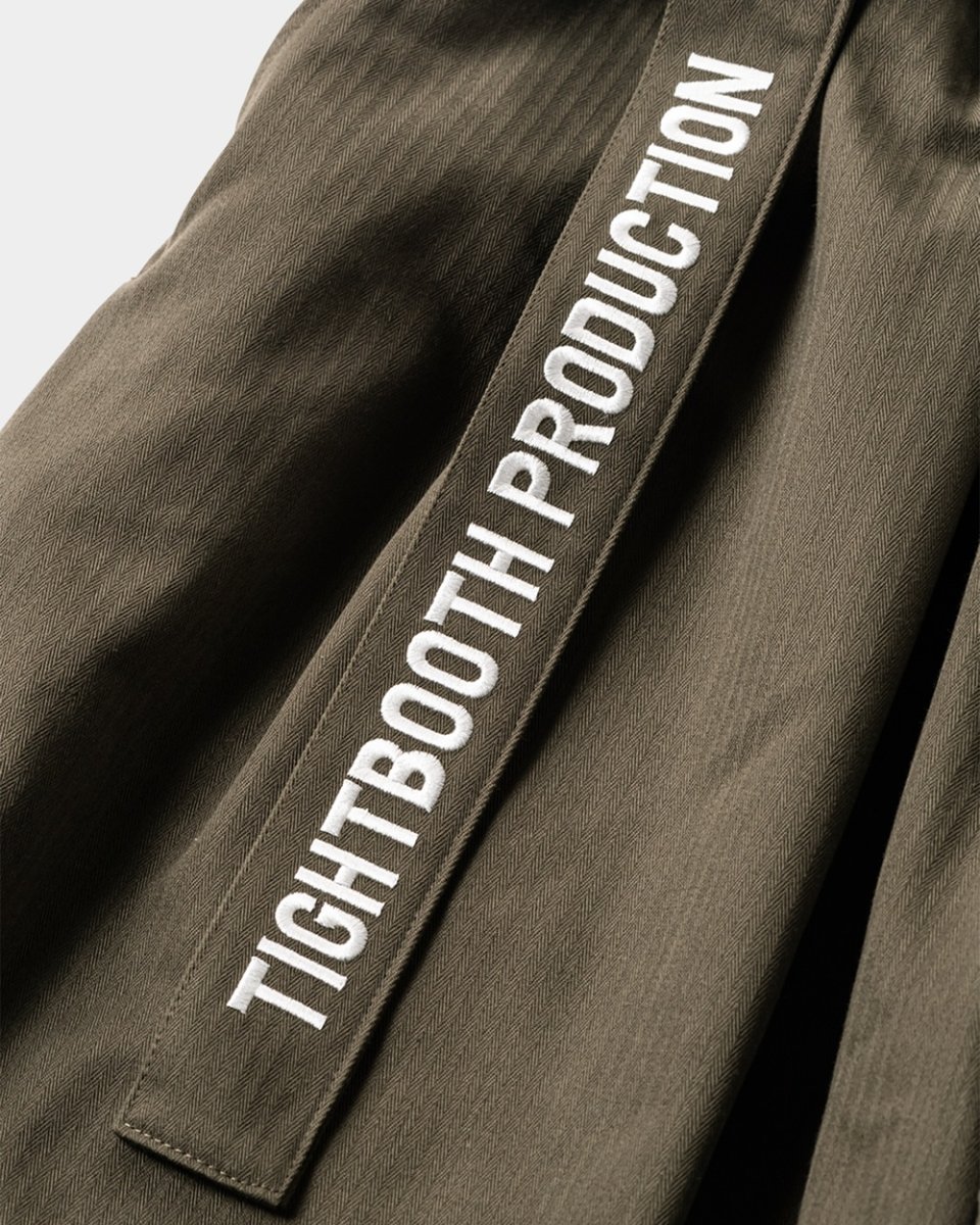 画像8: 【20％OFF】TIGHTBOOTH/HERRINGBONE BALLOON PANTS（Olive）［ヘリンボーンバルーンパンツ-25春夏］ (8)