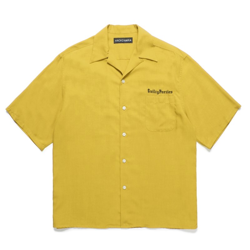 画像1: WACKO MARIA/50'S OPEN COLLAR SHIRT（YELLOW）［50'Sオープンカラーシャツ-25春夏］