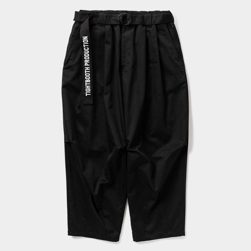 画像1: 【20％OFF】TIGHTBOOTH/HERRINGBONE BALLOON PANTS（Black）［ヘリンボーンバルーンパンツ-25春夏］