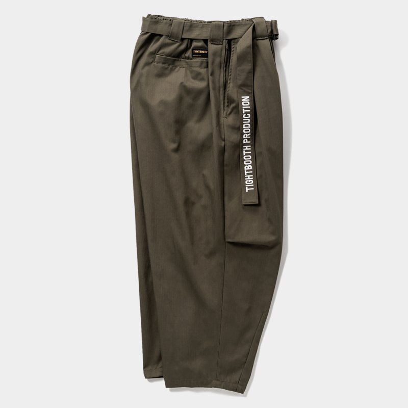 画像3: 【20％OFF】TIGHTBOOTH/HERRINGBONE BALLOON PANTS（Olive）［ヘリンボーンバルーンパンツ-25春夏］