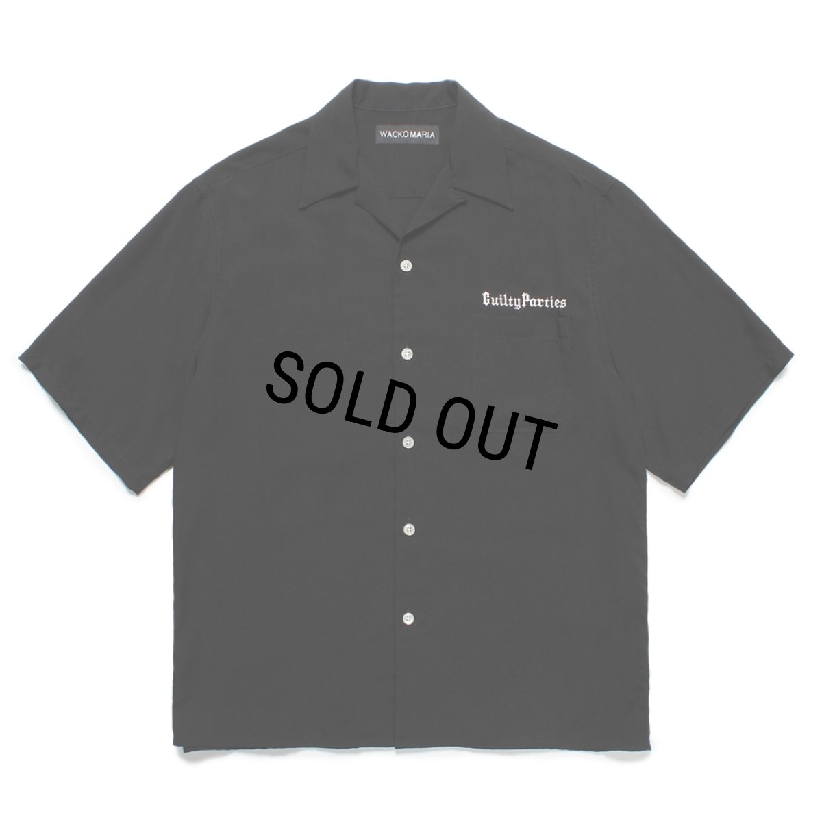 画像1: WACKO MARIA/50'S OPEN COLLAR SHIRT（BLACK）［50'Sオープンカラーシャツ-25春夏］ (1)