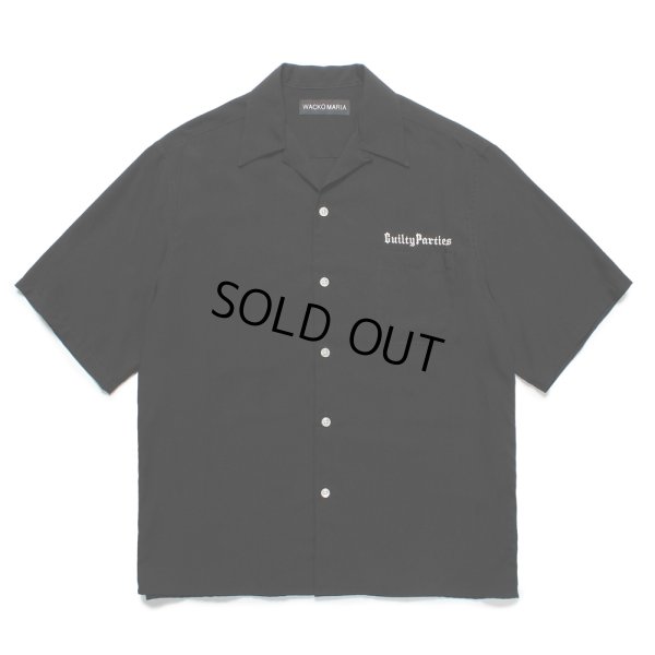 画像1: WACKO MARIA/50'S OPEN COLLAR SHIRT（BLACK）［50'Sオープンカラーシャツ-25春夏］
