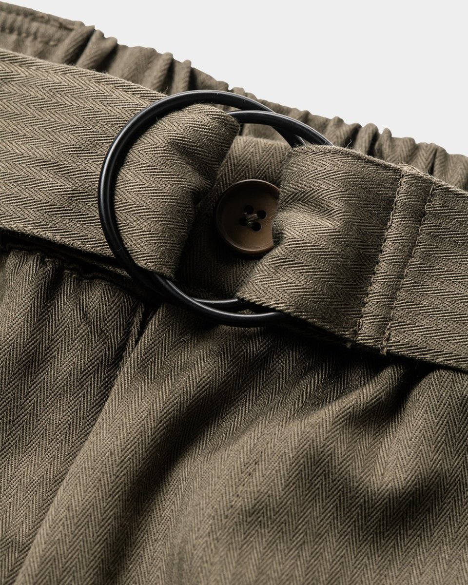 画像5: 【20％OFF】TIGHTBOOTH/HERRINGBONE BALLOON PANTS（Olive）［ヘリンボーンバルーンパンツ-25春夏］ (5)