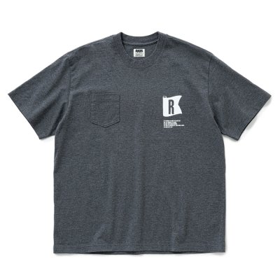 画像1: RATS/FLAG POCKET TEE（CHARCOAL）［プリントポケT-25春夏］