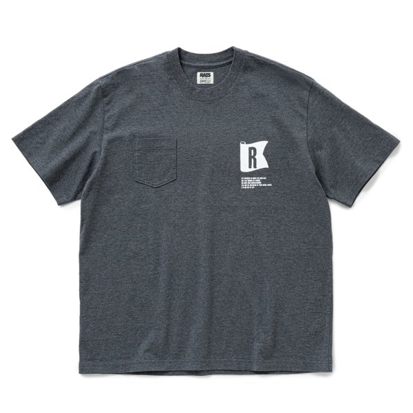 画像1: RATS/FLAG POCKET TEE（CHARCOAL）［プリントポケT-25春夏］