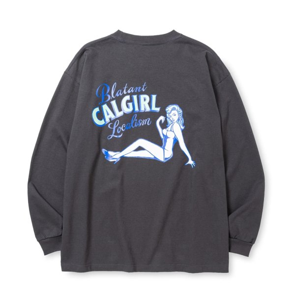 画像2: CALEE/VINTAGE TYPE SYNDICATE RETRO GIRL L/S TEE ＜NATURALLY PAINT DESIGN＞（BLACK）［プリント長袖T-25春夏］