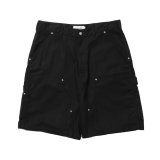 COOTIE PRODUCTIONS/Abyss Dyed Duck Double Knee Painter Shorts（Black）［ダブルニーペインターショーツ-25春夏］