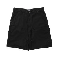 COOTIE PRODUCTIONS/Abyss Dyed Duck Double Knee Painter Shorts（Black）［ダブルニーペインターショーツ-25春夏］