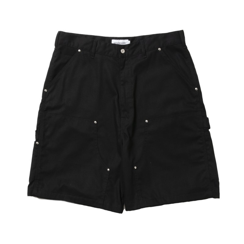 画像1: COOTIE PRODUCTIONS/Abyss Dyed Duck Double Knee Painter Shorts（Black）［ダブルニーペインターショーツ-25春夏］