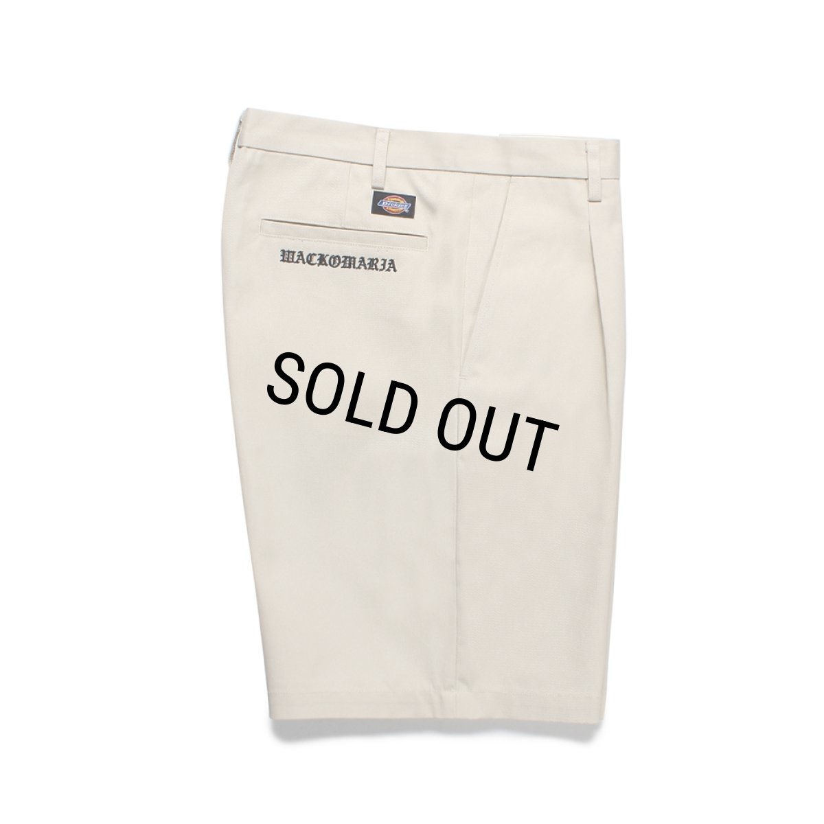 画像1: WACKO MARIA/DICKIES / PLEATED SHORT TROUSERS（OFF WHITE）［ワンタックショートトラウザース-25春夏］ (1)