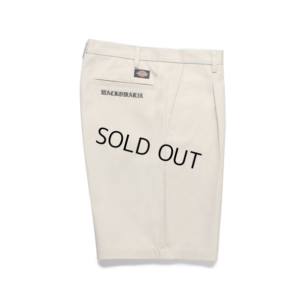 画像1: WACKO MARIA/DICKIES / PLEATED SHORT TROUSERS（OFF WHITE）［ワンタックショートトラウザース-25春夏］