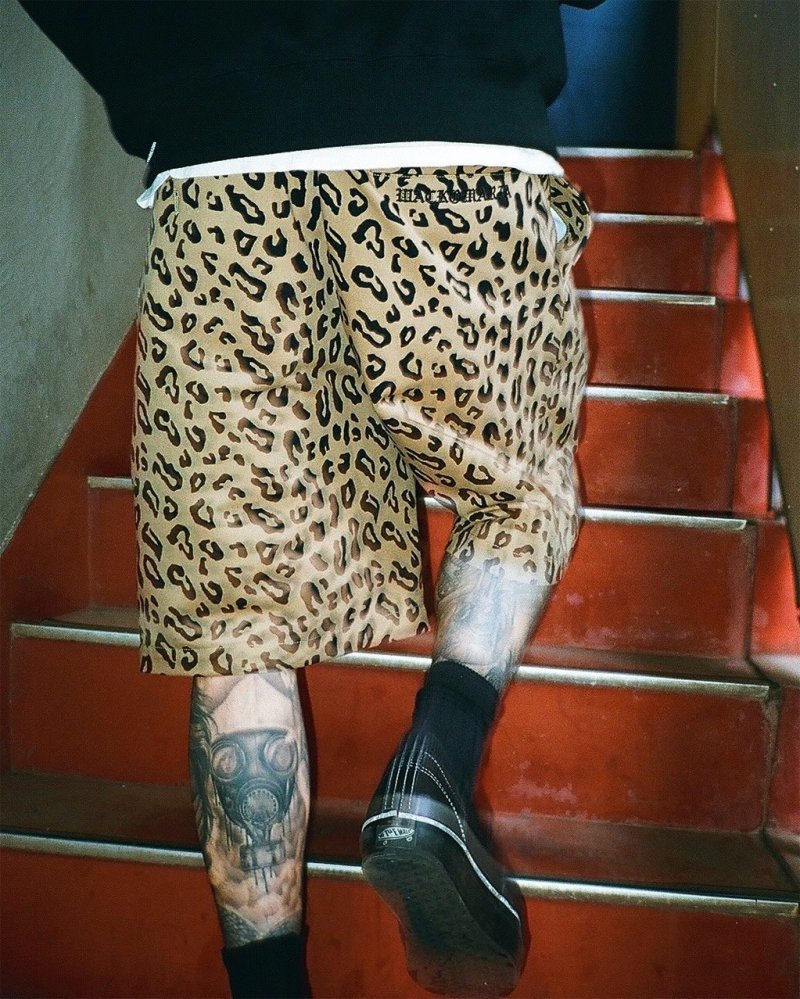画像3: WACKO MARIA/DICKIES / LEOPARD PLEATED SHORT TROUSERS（BEIGE）［レオパードワンタックショートトラウザース-25春夏］