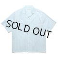 WACKO MARIA/STRIPED OPEN COLLAR SHIRT（BLUE）［ストライプオープンカラーシャツ-25春夏］