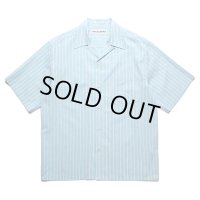 WACKO MARIA/STRIPED OPEN COLLAR SHIRT（BLUE）［ストライプオープンカラーシャツ-25春夏］