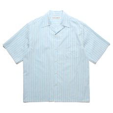 画像1: WACKO MARIA/STRIPED OPEN COLLAR SHIRT（BLUE）［ストライプオープンカラーシャツ-25春夏］ (1)