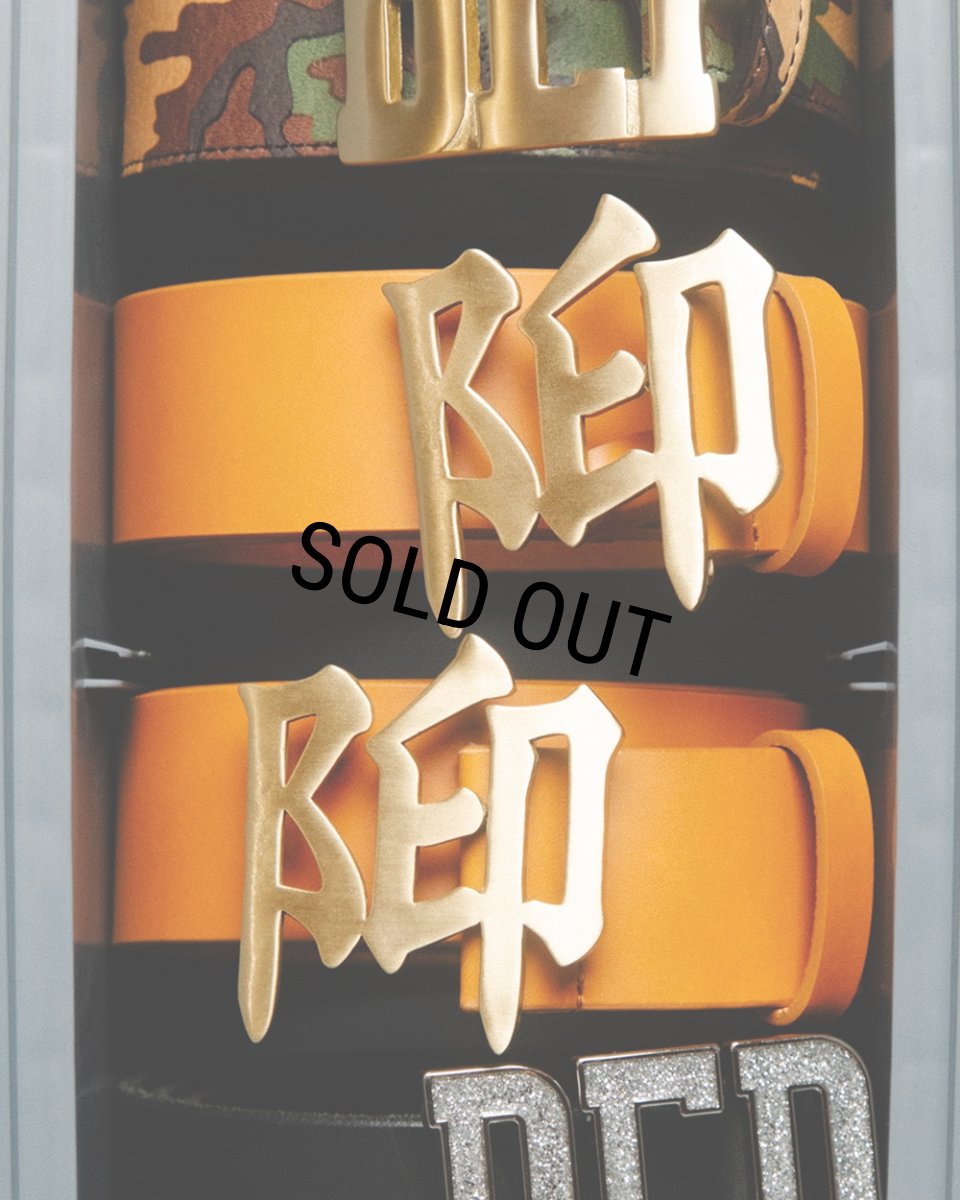 画像3: BlackEyePatch/KANJI PARTS BUCKLE BELT（BEIGE） (3)