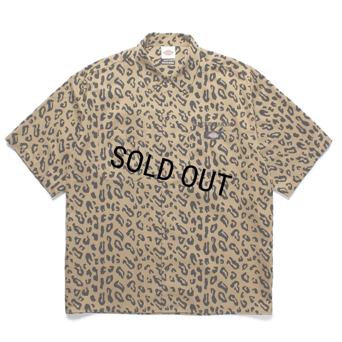 画像1: WACKO MARIA/DICKIES / LEOPARD WORK SHIRT（BEIGE）［レオパードワークシャツ-25春夏］ (1)