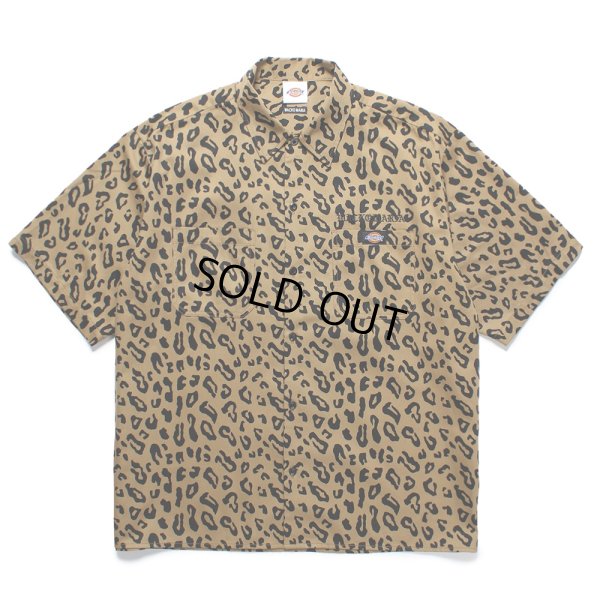 画像1: WACKO MARIA/DICKIES / LEOPARD WORK SHIRT（BEIGE）［レオパードワークシャツ-25春夏］