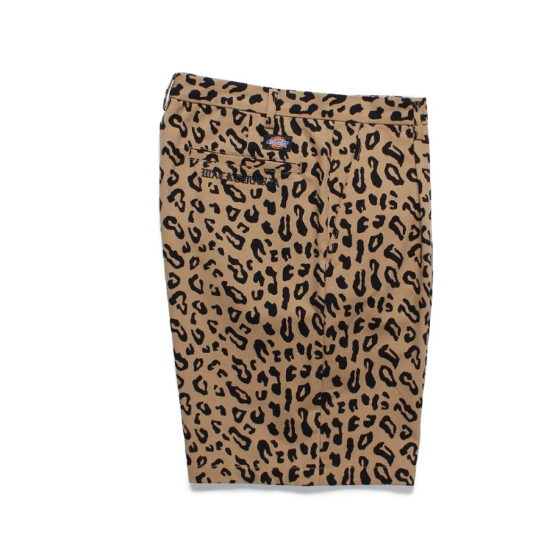 画像1: WACKO MARIA/DICKIES / LEOPARD PLEATED SHORT TROUSERS（BEIGE）［レオパードワンタックショートトラウザース-25春夏］
