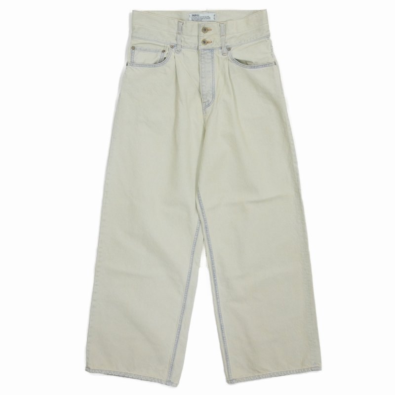 画像1: 【30％OFF】DAIRIKU/"Ice Wash" W-Velt Wide Denim Pants（Ice Wash）［ダブルベルトワイドデニムパンツ-25春夏］