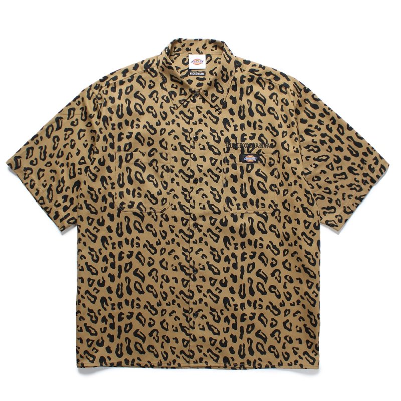 画像1: WACKO MARIA/DICKIES / LEOPARD WORK SHIRT（BEIGE）［レオパードワークシャツ-25春夏］