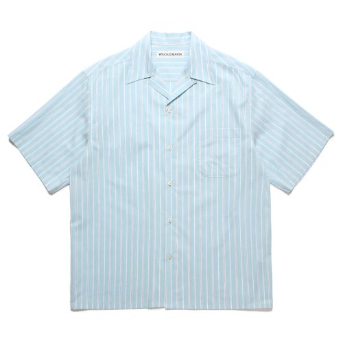 他の写真1: WACKO MARIA/STRIPED OPEN COLLAR SHIRT（BLUE）［ストライプオープンカラーシャツ-25春夏］