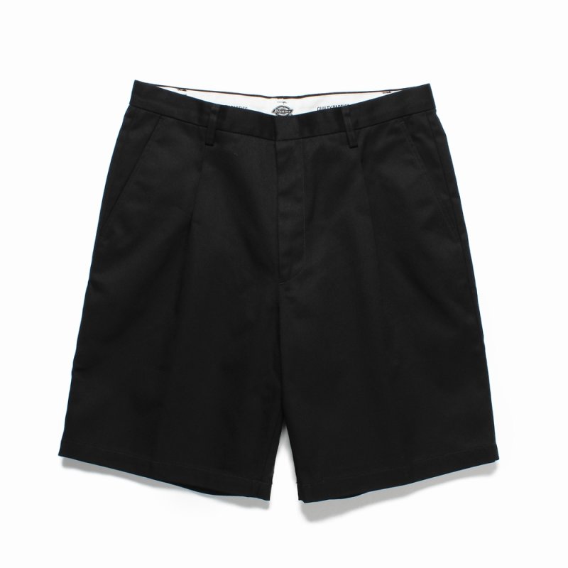画像2: WACKO MARIA/DICKIES / PLEATED SHORT TROUSERS（BLACK）［ワンタックショートトラウザース-25春夏］