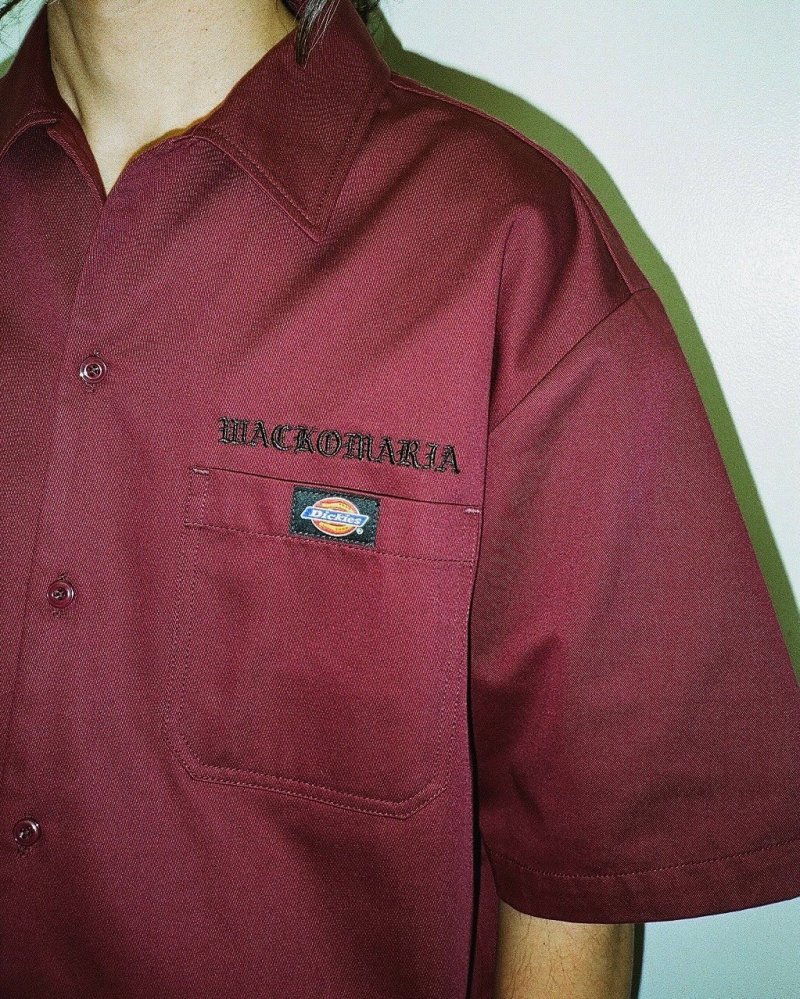画像2: WACKO MARIA/DICKIES / WORK SHIRT（BURGUNDY）［ワークシャツ-25春夏］