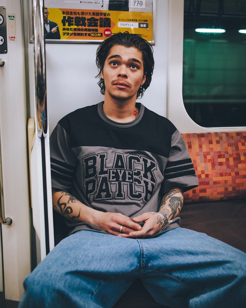 画像3: BlackEyePatch/BLOCK COLLEGE 2 TONE HOCKEY TEE(CHARCOAL)