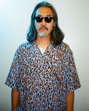 画像2: WACKO MARIA/LEOPARD HAWAIIAN SHIRT（BLUE）［レオパードハワイアンシャツ-25春夏］ (2)