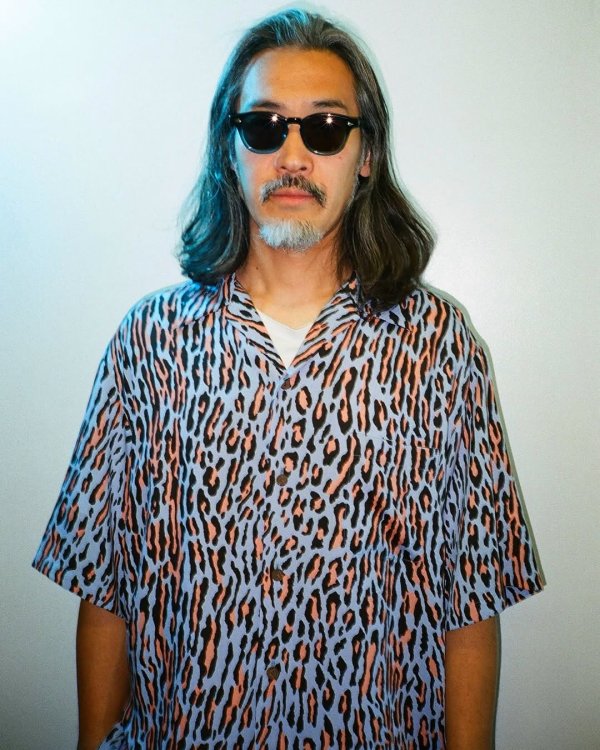 画像2: WACKO MARIA/LEOPARD HAWAIIAN SHIRT（BLUE）［レオパードハワイアンシャツ-25春夏］