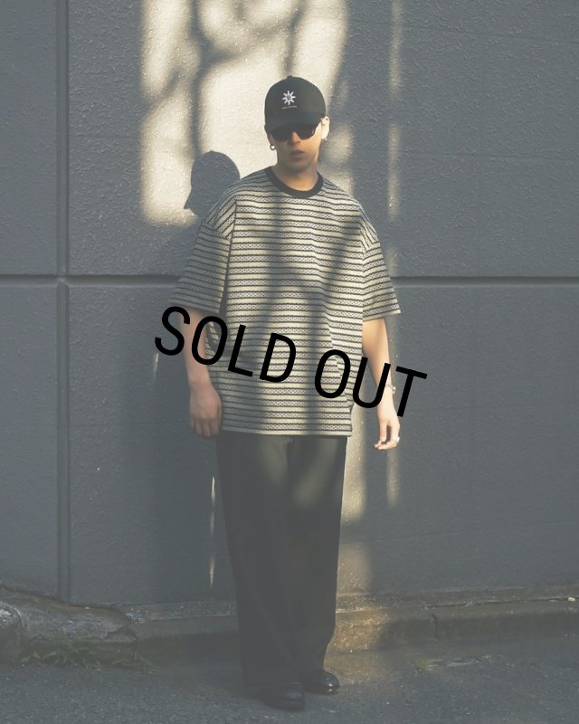 COOTIE PRODUCTIONS/Jacquard Border S/S Tee（Black）［ジャガード