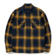画像1: RATS/COTTON LINEN CHECK SHIRT（NAVY/YELLOW CHECK）［コットンリネンチェックシャツ-25春夏］ (1)