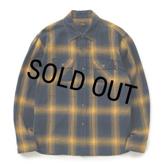 RATS/COTTON LINEN CHECK SHIRT（NAVY/YELLOW CHECK）［コットン