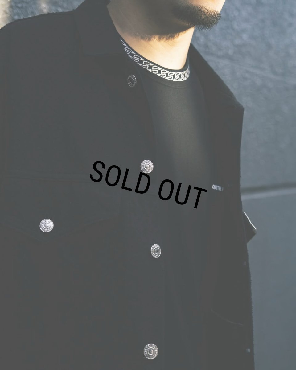 画像5: COOTIE PRODUCTIONS/Jacquard Neck S/S Tee（Black）［ジャガードネックT-25春夏］ (5)