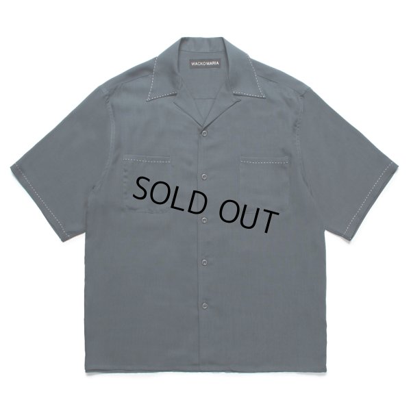 画像1: WACKO MARIA/50'S OPEN COLLAR SHIRT（NAVY）［ピンポイントステッチ50'Sオープンカラーシャツ-25春夏］
