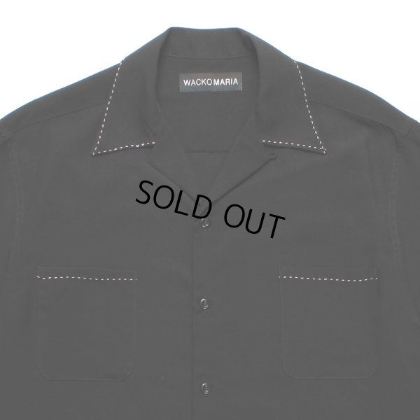画像2: WACKO MARIA/50'S OPEN COLLAR SHIRT（BLACK）［ピンポイントステッチ50'Sオープンカラーシャツ-25春夏］