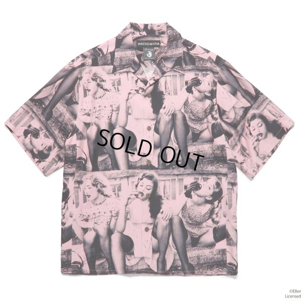 画像1: WACKO MARIA/ELLEN VON UNWERTH / HAWAIIAN SHIRT（PINK）［ハワイアンシャツ-25春夏］