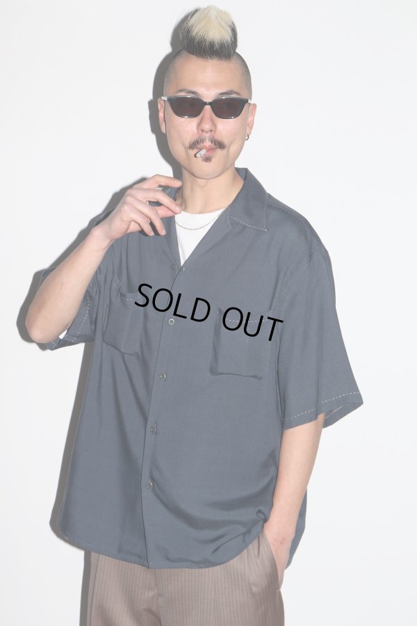 画像3: WACKO MARIA/50'S OPEN COLLAR SHIRT（NAVY）［ピンポイントステッチ50'Sオープンカラーシャツ-25春夏］