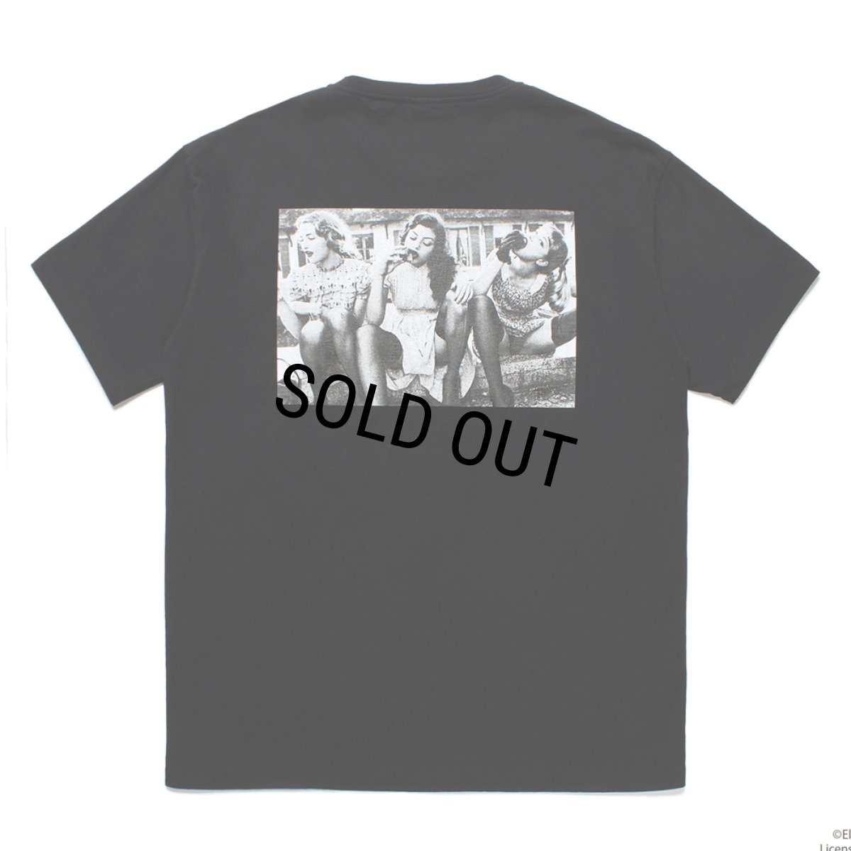 画像1: WACKO MARIA/ELLEN VON UNWERTH / WASHED HEAVY WEIGHT T-SHIRT（BLACK）［プリントT-25春夏］ (1)