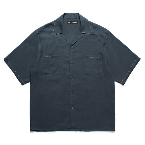 他の写真1: WACKO MARIA/50'S OPEN COLLAR SHIRT（NAVY）［ピンポイントステッチ50'Sオープンカラーシャツ-25春夏］