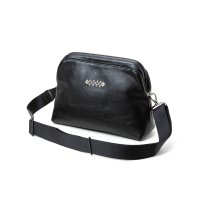 CALEE/STUDS LEATHER SHOULDER BAG ＜INTERNAL FLEX FRAME TYPE＞（BLACK）［レザーショルダーバッグ-25春夏］