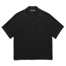 画像1: WACKO MARIA/50'S OPEN COLLAR SHIRT（BLACK）［ピンポイントステッチ50'Sオープンカラーシャツ-25春夏］ (1)
