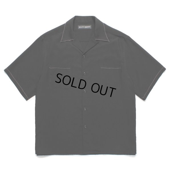 画像1: WACKO MARIA/50'S OPEN COLLAR SHIRT（BLACK）［ピンポイントステッチ50'Sオープンカラーシャツ-25春夏］