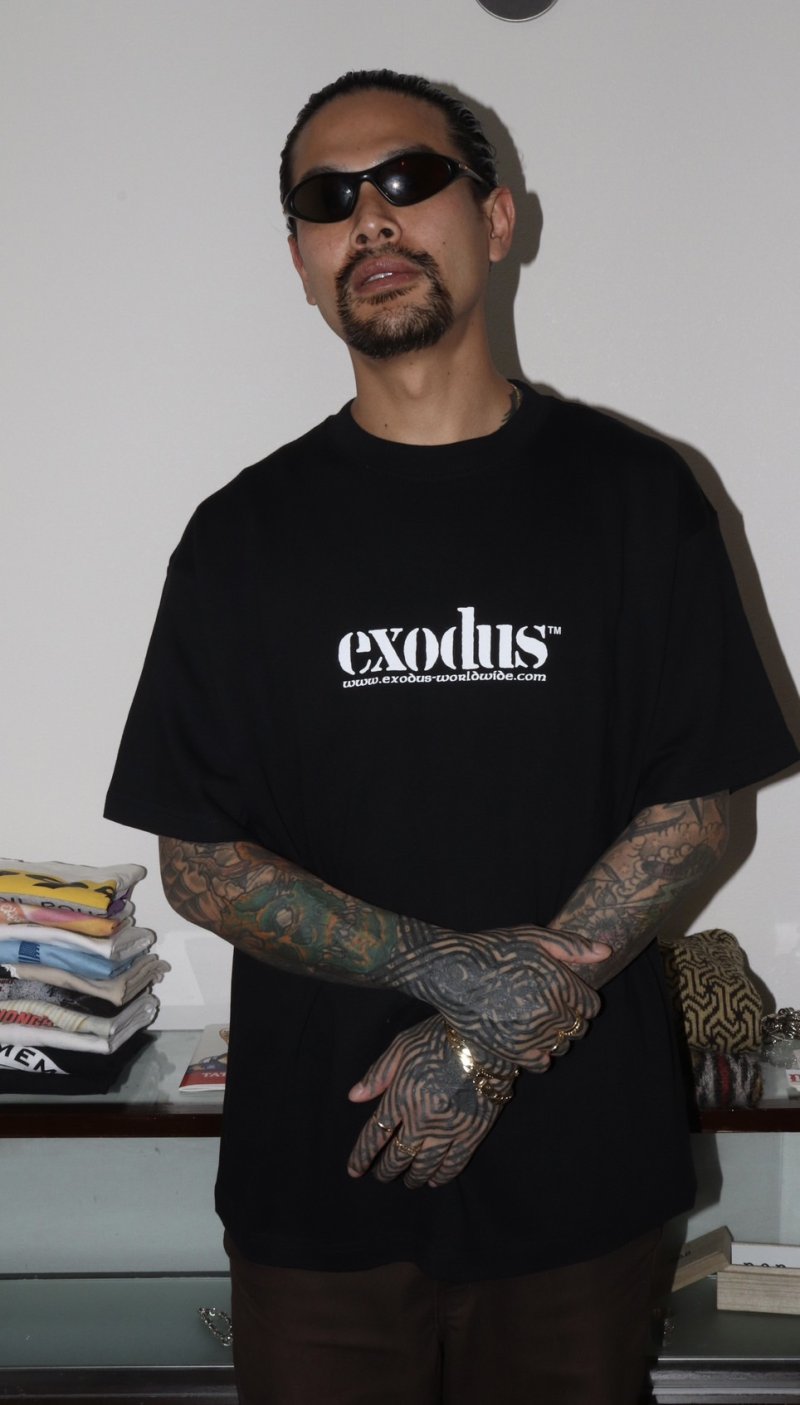 画像2: exodus/exodus  WORLDWIDE Tee（BLACK）［プリントT-25春夏］
