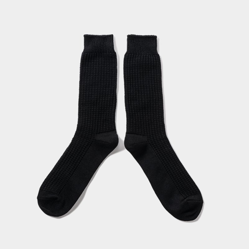 画像2: 【20％OFF】TIGHTBOOTH/WAFFLE SOCKS（Black）［ワッフルソックス-25春夏］