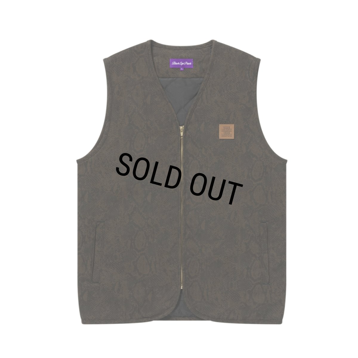 画像1: BlackEyePatch/PYTHON PATTERNED DUCK VEST（OLIVE） (1)